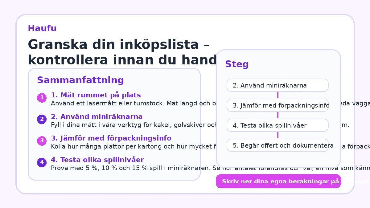 Granska din inköpslista – kontrollera innan du handlar