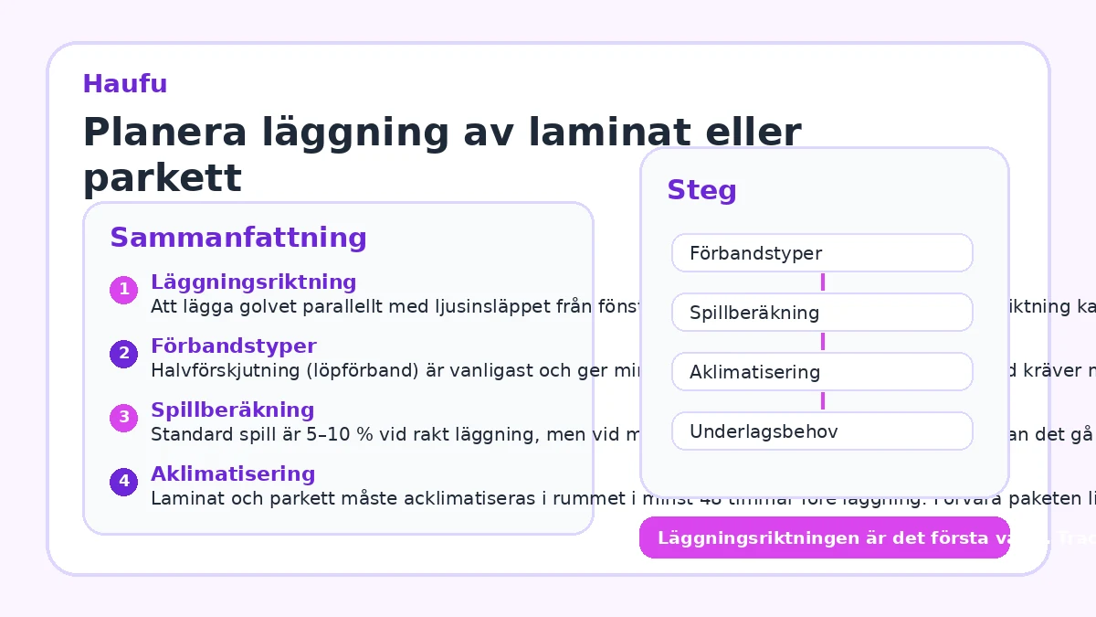 Planera läggning av laminat eller parkett
