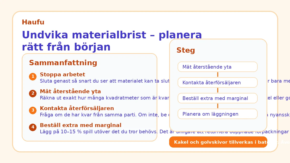 Undvika materialbrist – planera rätt från början