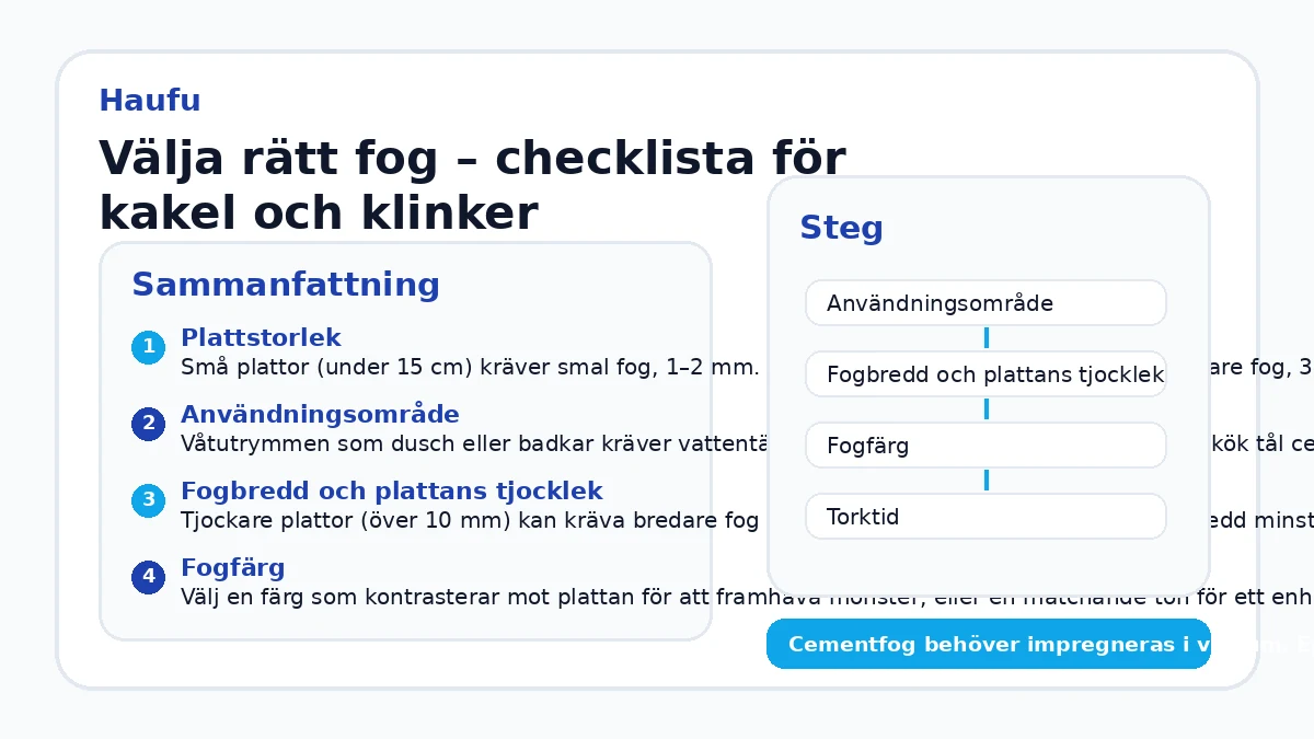 Välja rätt fog – checklista för kakel och klinker