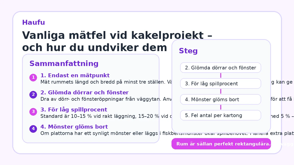 Vanliga mätfel vid kakelprojekt – och hur du undviker dem