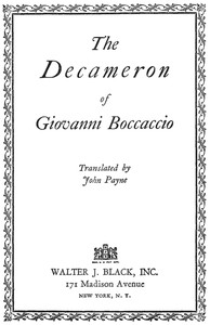 Cover of The Decameron of Giovanni Boccaccio — Reading Companion