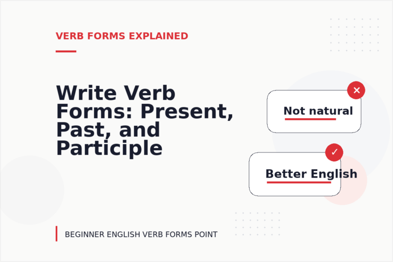Write Verb Forms: Present, Past, and Participle