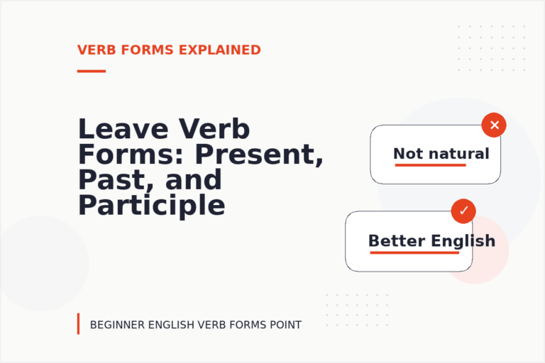 Leave Verb Forms: Present, Past, and Participle Leave Verb Forms: Present, Past, and Participle